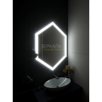 Зеркало в ванную комнату с подсветкой Тревизо Слим 65х65 см